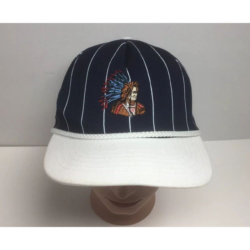 Indian Chief Native American Baseball Hat strap back‎ Trucker Cap Blue White
